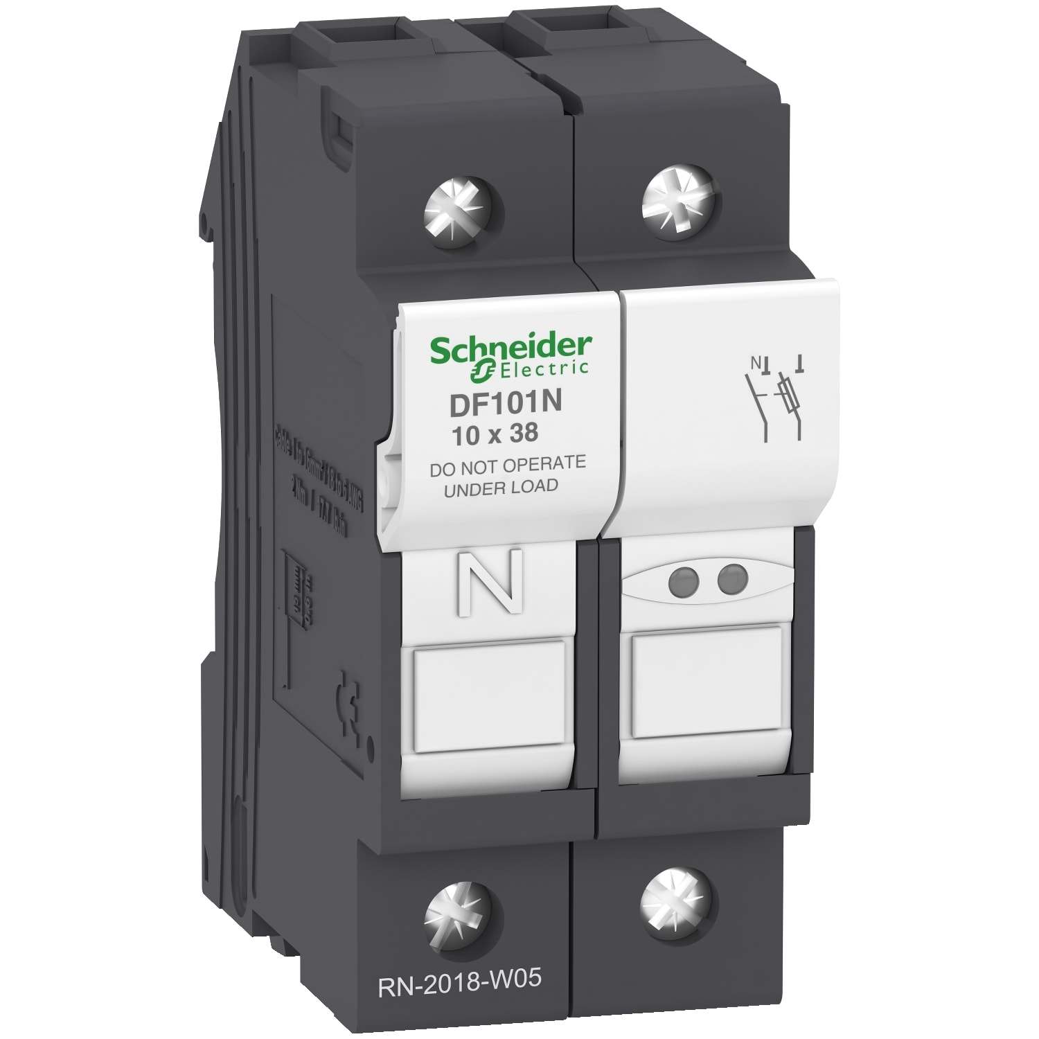 SCHNEIDER ELECTRIC - SNRDF101N Portafusibile TeSys DF 32A - fusibile 10x38 1P+N