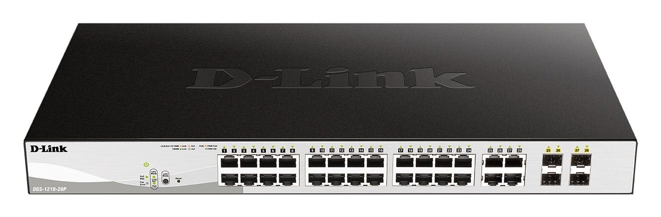 D-LINK MEDITERRANEO - DLKDGS-1210-28P SWITCH SMART 24 X 1GB POE 193W, 4XSFP CO