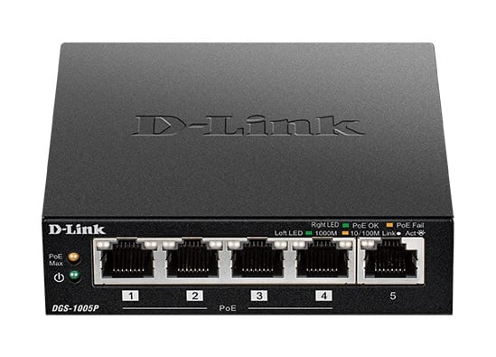 D-LINK MEDITERRANEO DLKDGS-1005P/E SWITCH UNMANAGED 5 X 1GB POE (60W) -NO R