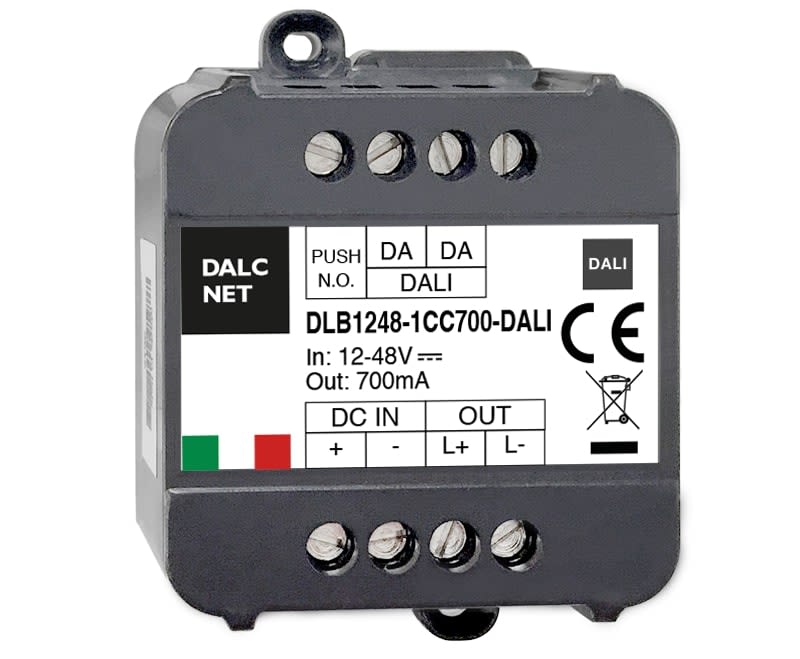 DIGIMAX SRL - DIXDLB-1CC700-DALI DIMMER DALI +PUSH CV 12-48VIN 1CH 700MA
