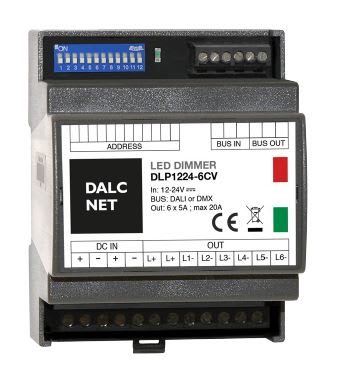 DIGIMAX SRL - DIXDLP1224-6CV-DMX DIMMER DMX CV 12-24VIN 6CH MAX 20A