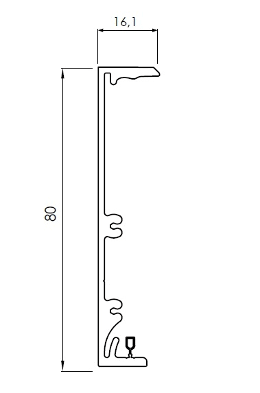 DESIGN LUCE DLU1130504001 INFINITO STAF FISS A PARETE 1CM NERO
