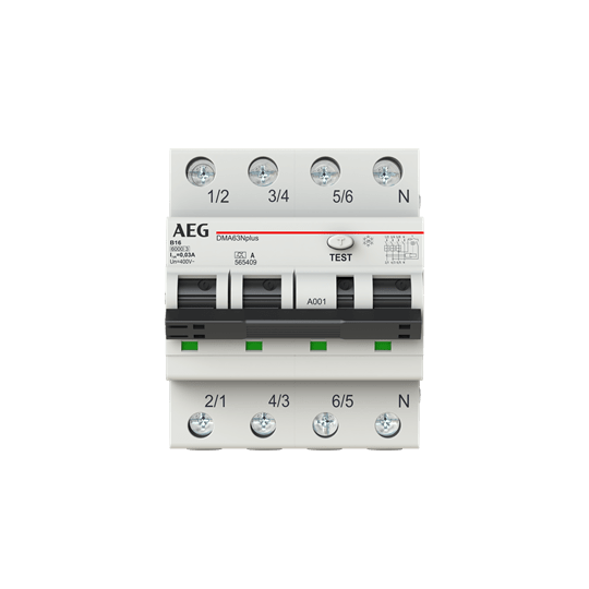ELETTRA SRL AEG AEGDMA63NPB16/030 MTD AEG 3P+N B 16A 6KA 30MA A 565409