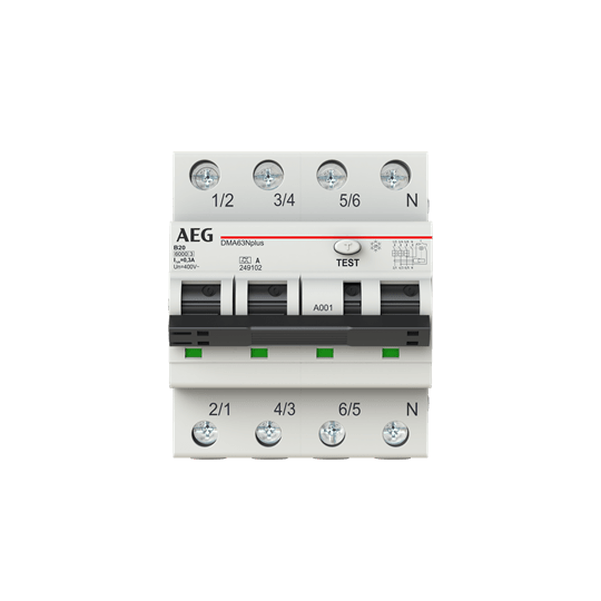 ELETTRA SRL AEG AEGDMA63NPB20/300 MTD AEG 3P+N B 20A 6KA 300MA A