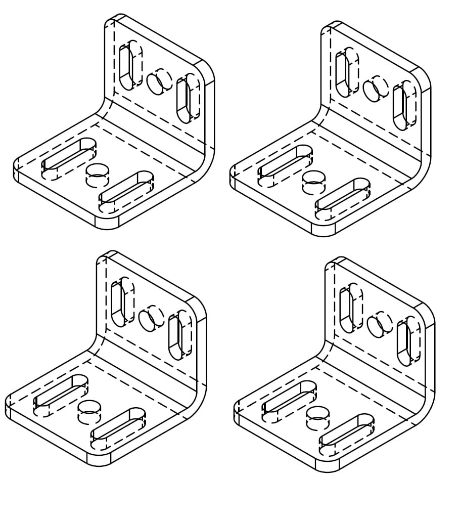 DATASENSING SRL DTG95ASE1950 ST-K4STD-SG BODY BIG STD BRACKET KIT 4PC