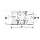 DATASENSING SRL - DTG95B081300 FAC06-06 FLEX ALUMINIUM COUPLING 6MM