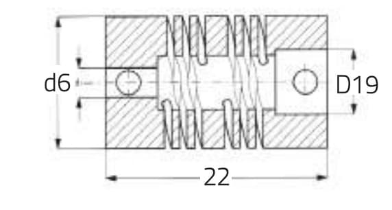 DATASENSING SRL DTG95B081300 FAC06-06 FLEX ALUMINIUM COUPLING 6MM