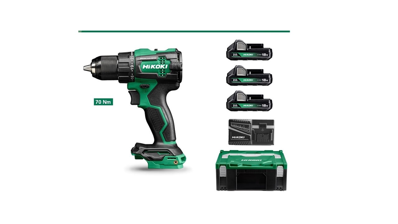 HIKOKI POWER TOOLS HIADV18DEWQ1 TRAPANO AVVIT. PERCUSS 18V, 3X2.0AH