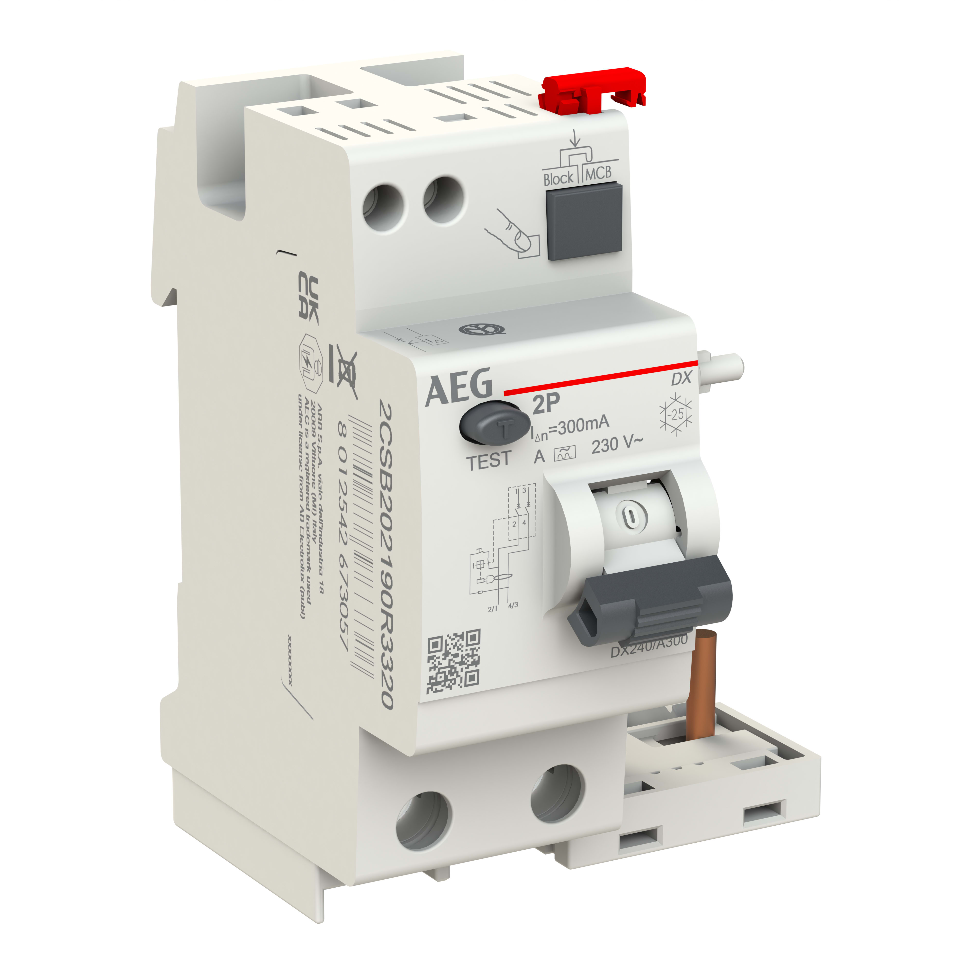 ELETTRA SRL AEG AEGDX240/A300 BLOCCO DIFF.AEG DX 2P 40A 300MA A 2M