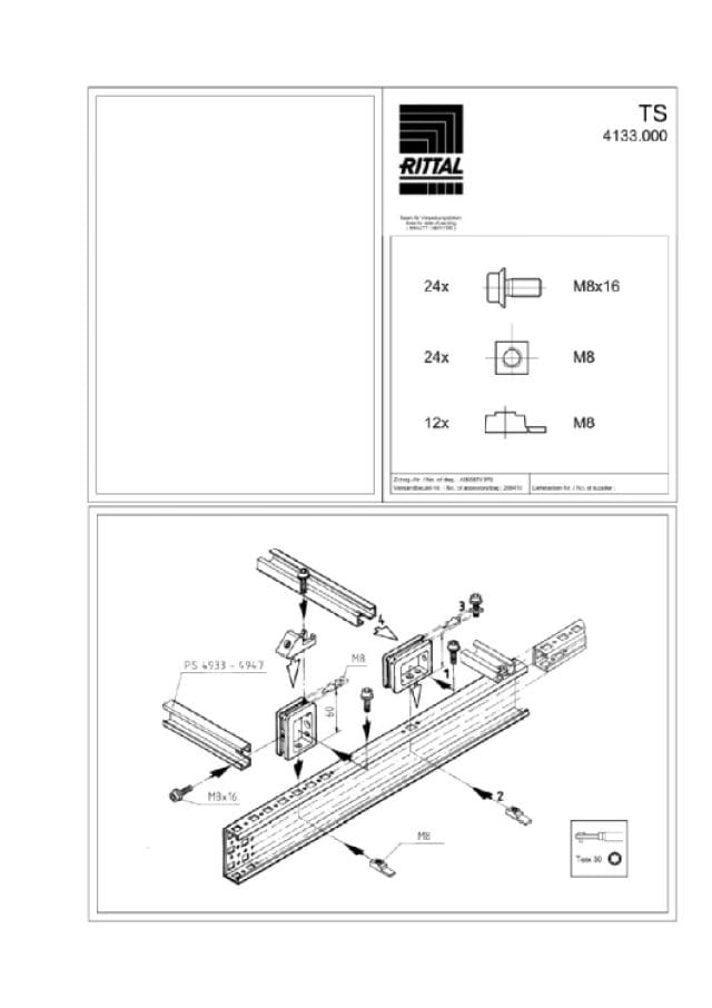 RITTAL SPA RIT4133000 VX 12 BLOCCHI MONTAGGIO RAPIDO - 12PZ