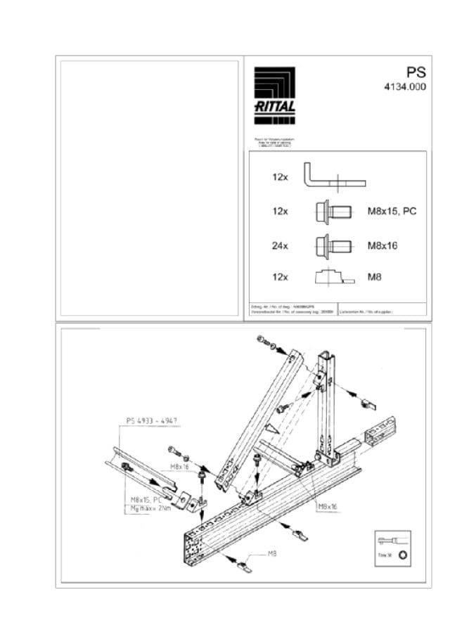 RITTAL SPA - RIT4134000 VX 12 ANGOLARI - 12PZ