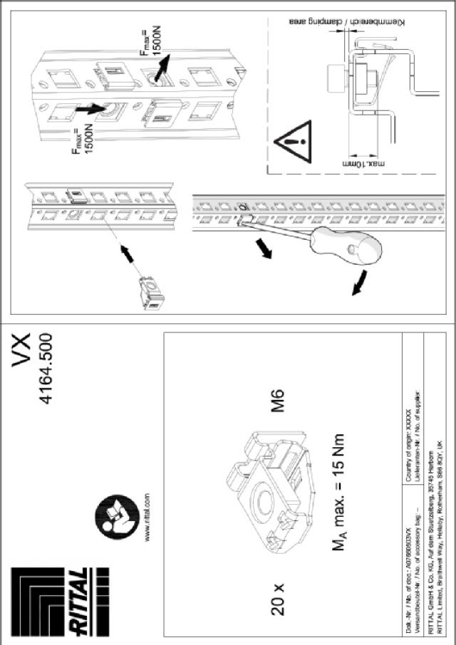 RITTAL SPA - RIT4164500 VX DADI A GABBIA M6 - 20PZ