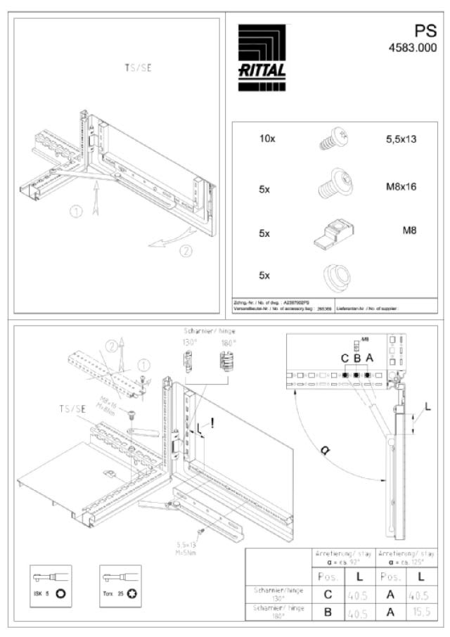 RITTAL SPA - RIT4583000 TS 5 ARRESTI PORTA APERTA