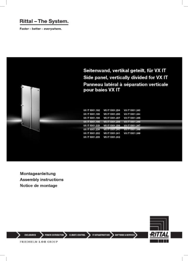 RITTAL SPA RIT5301246 VX IT PARETE LAT DIV VERT 2000X800