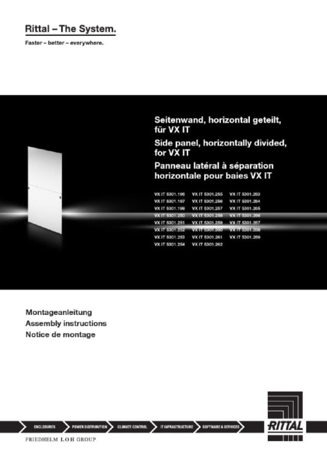 RITTAL SPA RIT5301250 VX IT PARETE LAT DIV ORIZZ. 2000X1000