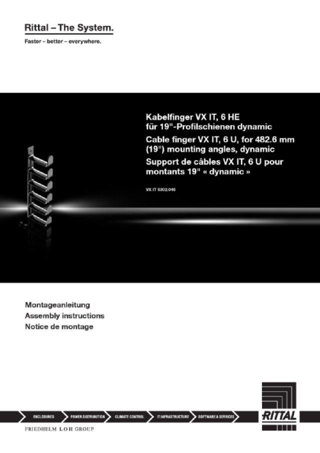 RITTAL SPA - RIT5302046 VX IT SUPPORTO REGGICAVI 6 U