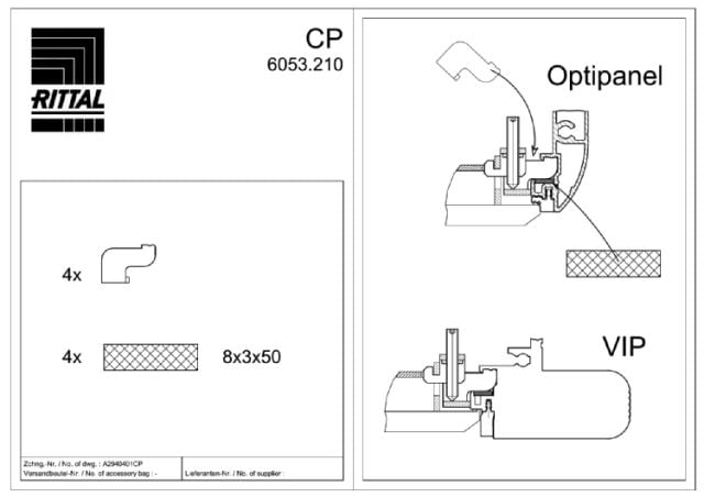 RITTAL SPA RIT6053210 CP SET DI FISSAGGIO PER SIEMENS - 4PZ