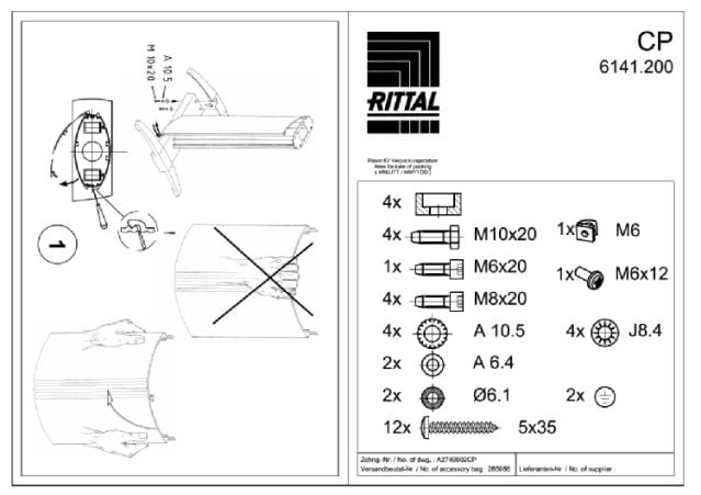 RITTAL SPA RIT6141200 IW PIEDISTALLO