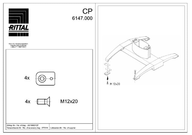 RITTAL SPA RIT6147000 CP FISSAGGIO PIEDISTALLO PAVIM - 4PZ
