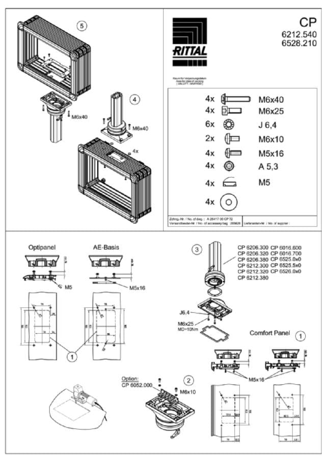 RITTAL SPA - RIT6212540 CP CONNESSIONE AL CONTENITORE CON RINFOR