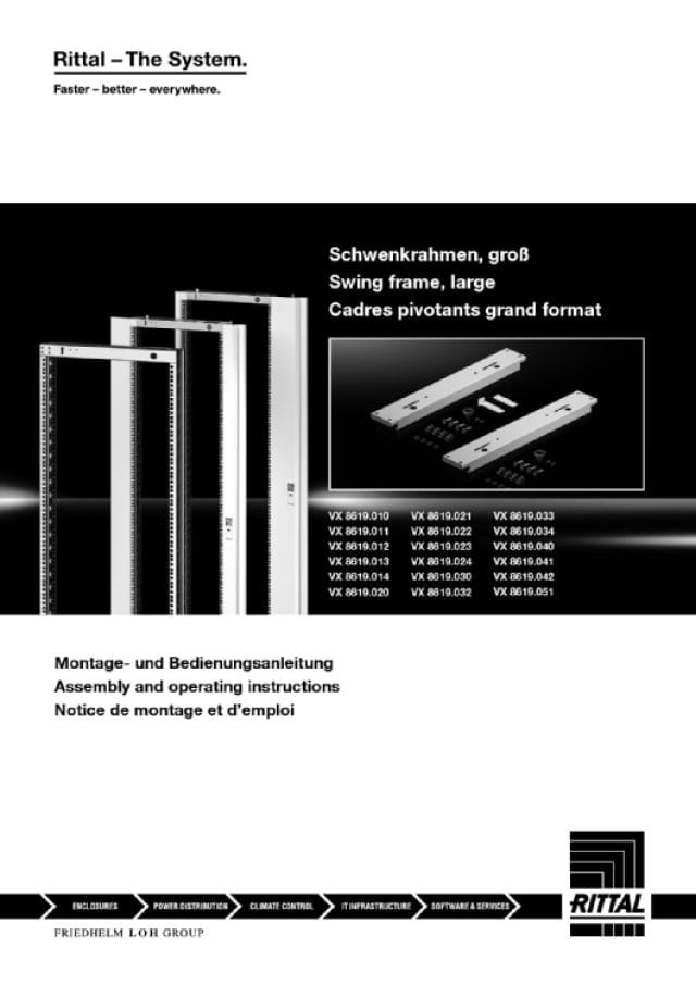 RITTAL SPA - RIT8619024 VX TELAIO GIR. 44HE X ARM L 800 MM LAT