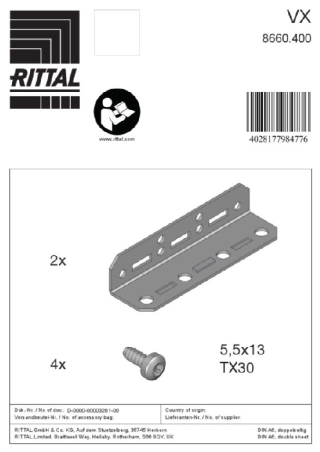 RITTAL SPA - RIT8660400 VX ANGOLARE D INTALLAZIONE PER ZOCCOLO