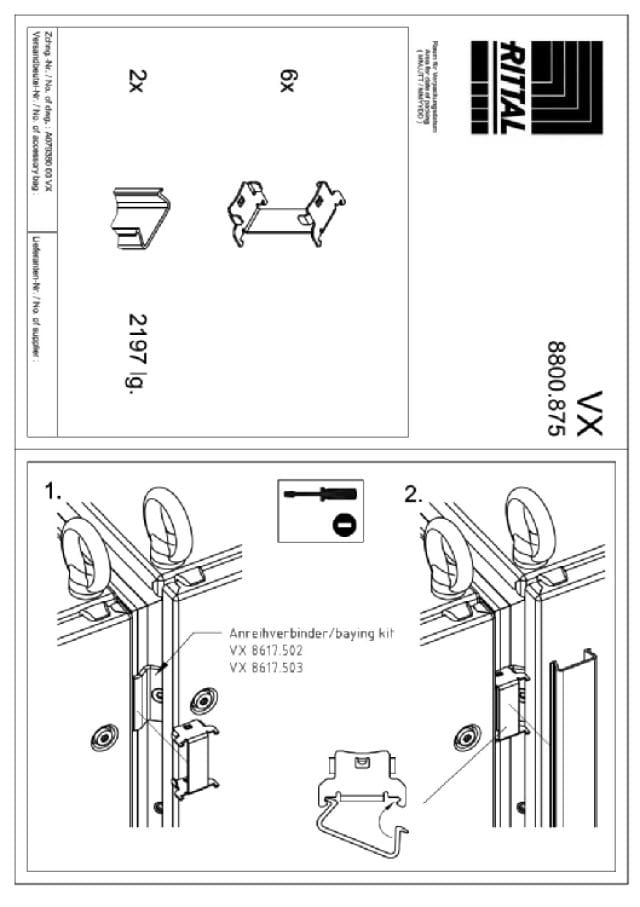 RITTAL SPA - RIT8800875 VX PROF. COPERT.BORDO VERT H=2200 --2PZ