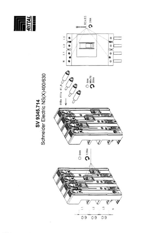 RITTAL SPA - RIT9345714 SV ADATTATORE PER CB 500A, 690V