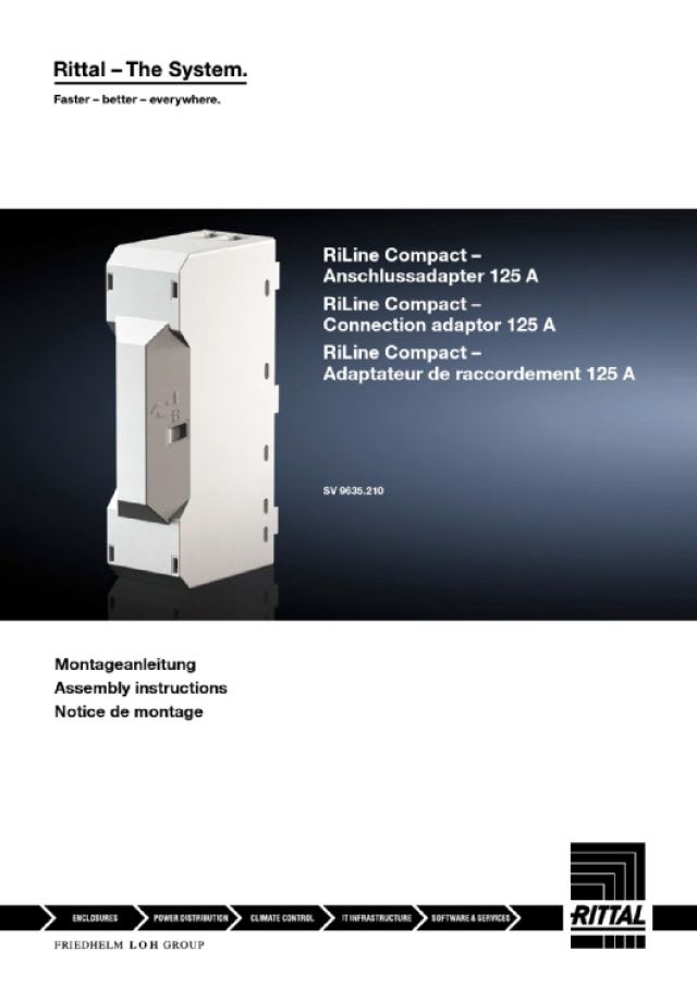 RITTAL SPA - RIT9635210 SV RILINE COMPACT ADATTATORE 125 A, 3-PO