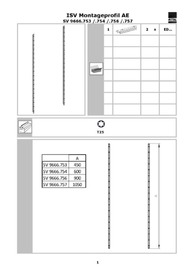 RITTAL SPA RIT9666754 ISV PROFILO DI MONTAGGIO PER AE H=4-2PZ