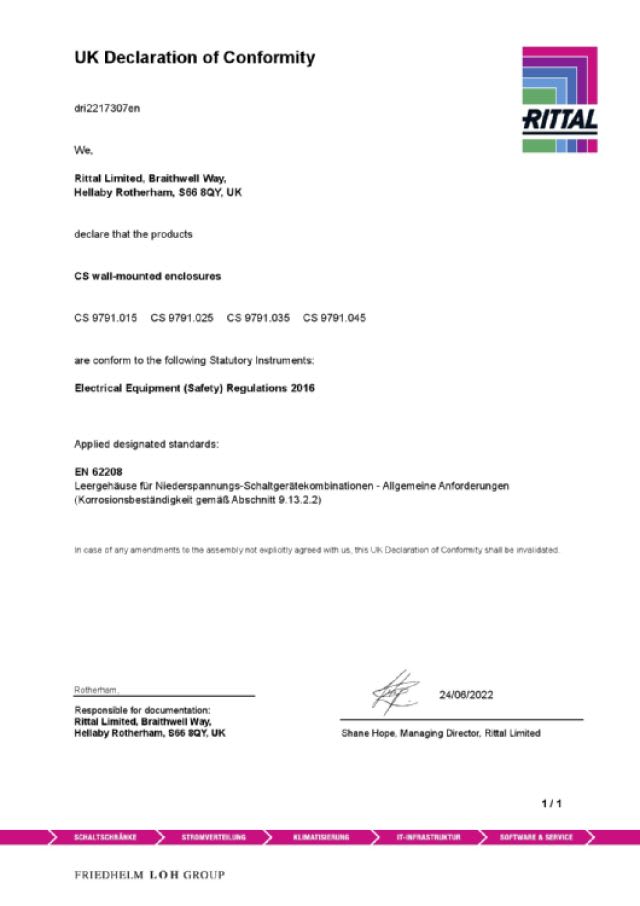 RITTAL SPA - RIT9791025 CS CONTENITORE DA PARETE 420X560X265 MM