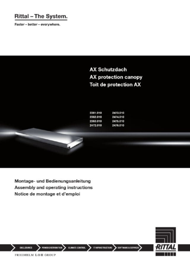 RITTAL SPA - RIT2473010 AX TETTO DI PROTEZIONE 600X210 INOX
