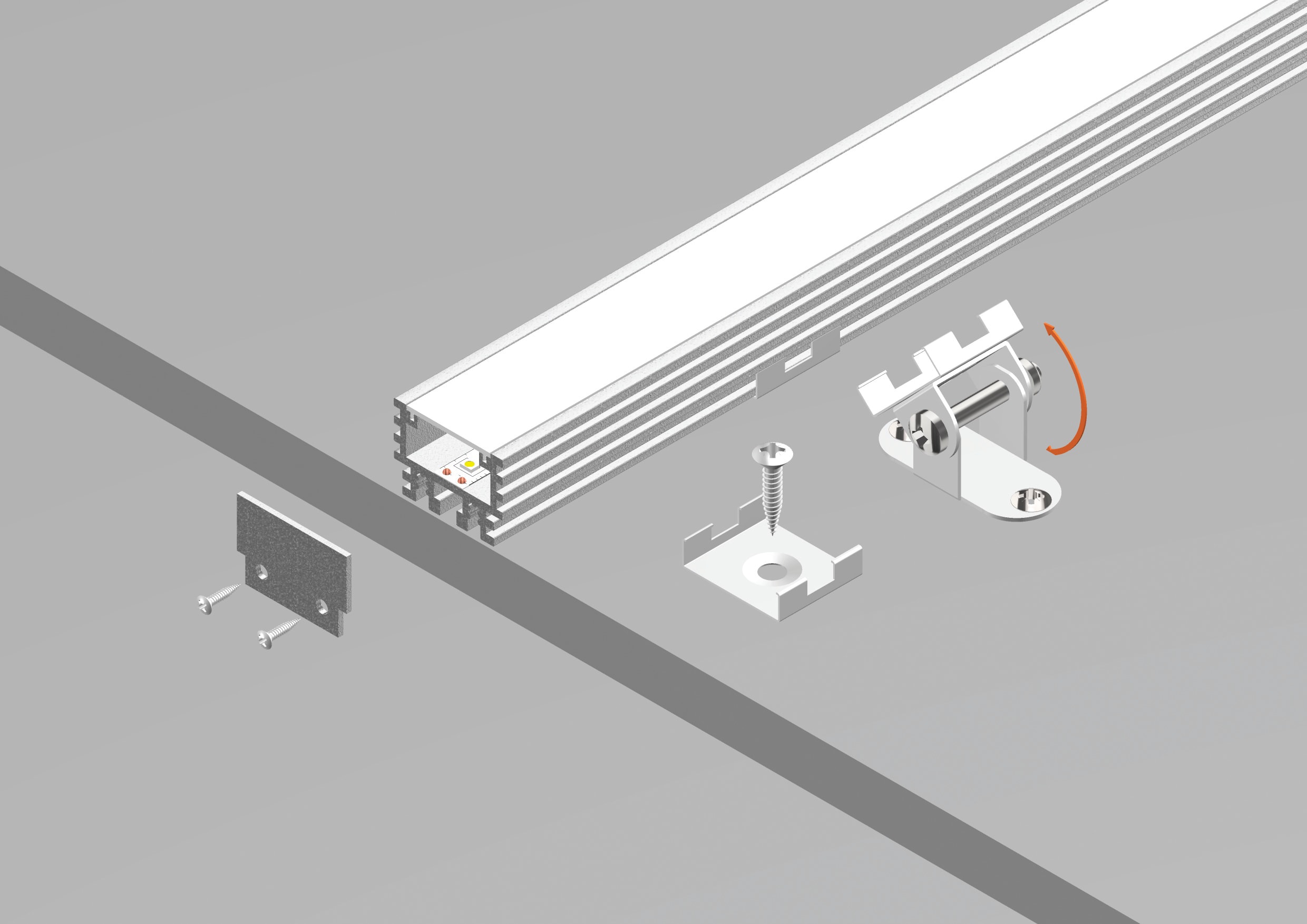 DIGIMAX SRL - DIXE262002-G PROFILO DA SUPERFICIE GRIGIO 2MT 26X20 I