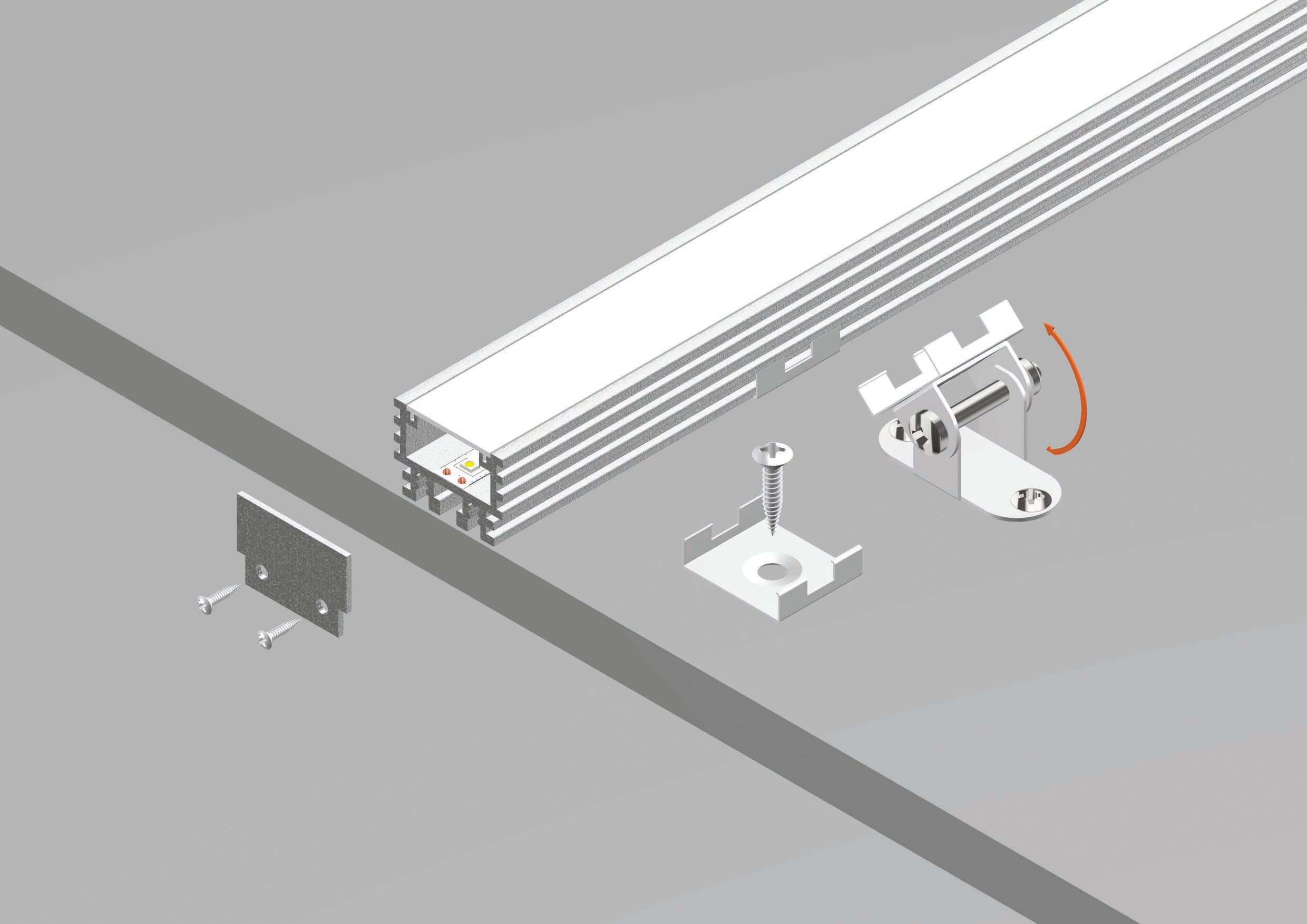 DIGIMAX SRL - DIXE262003-G PROFILO DA SUPERFICIE GRIGIO 3MT 26X20 I