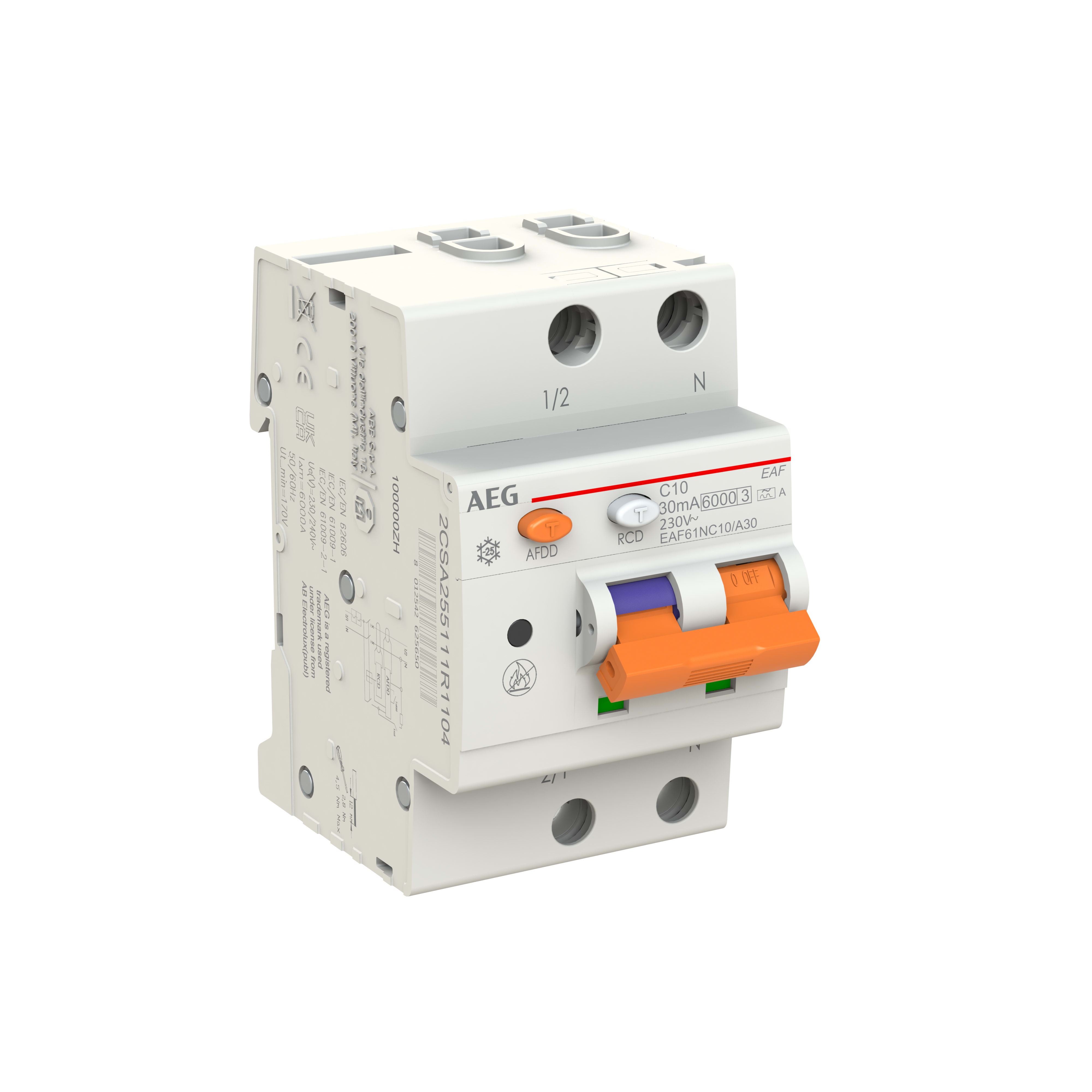 ELETTRA SRL AEG AEGEAF61NC10/A30 MTD AEG 1P+N C 10A 6KA 30MA A 2M AFDD