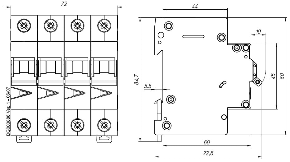 EATON EAO239221 FAZ6-C32/4 INT. MT 6KA 4P C 32A