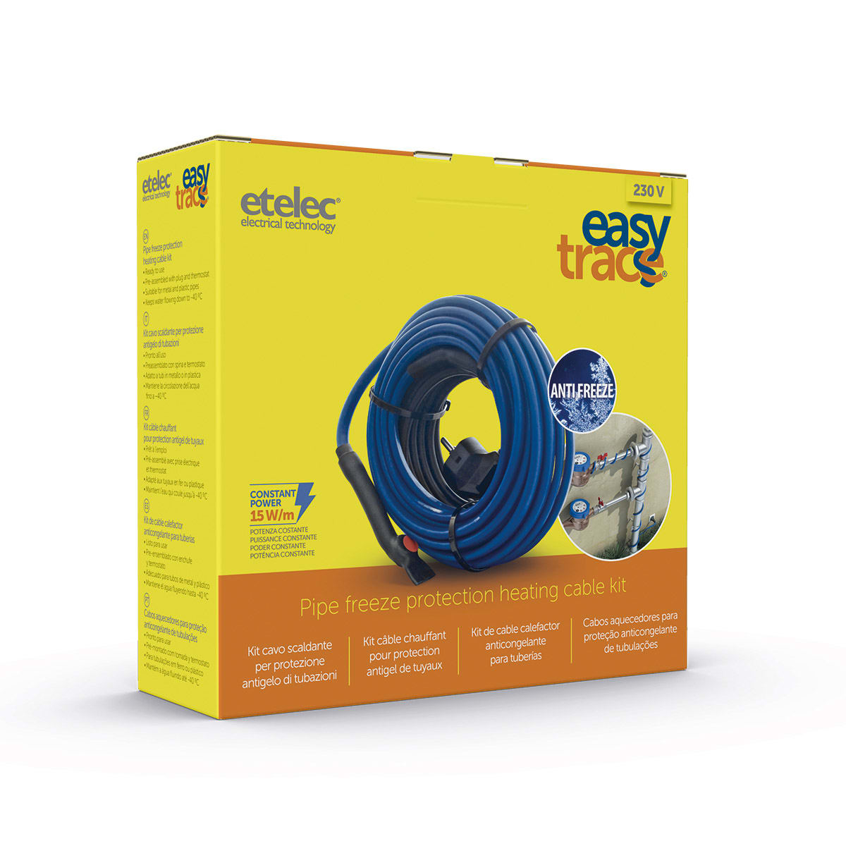 ETELEC ITALIA SPA ETLEASY08 KIT CAVO SCALDANTE ANTIGELO 15 W/M L. 8M