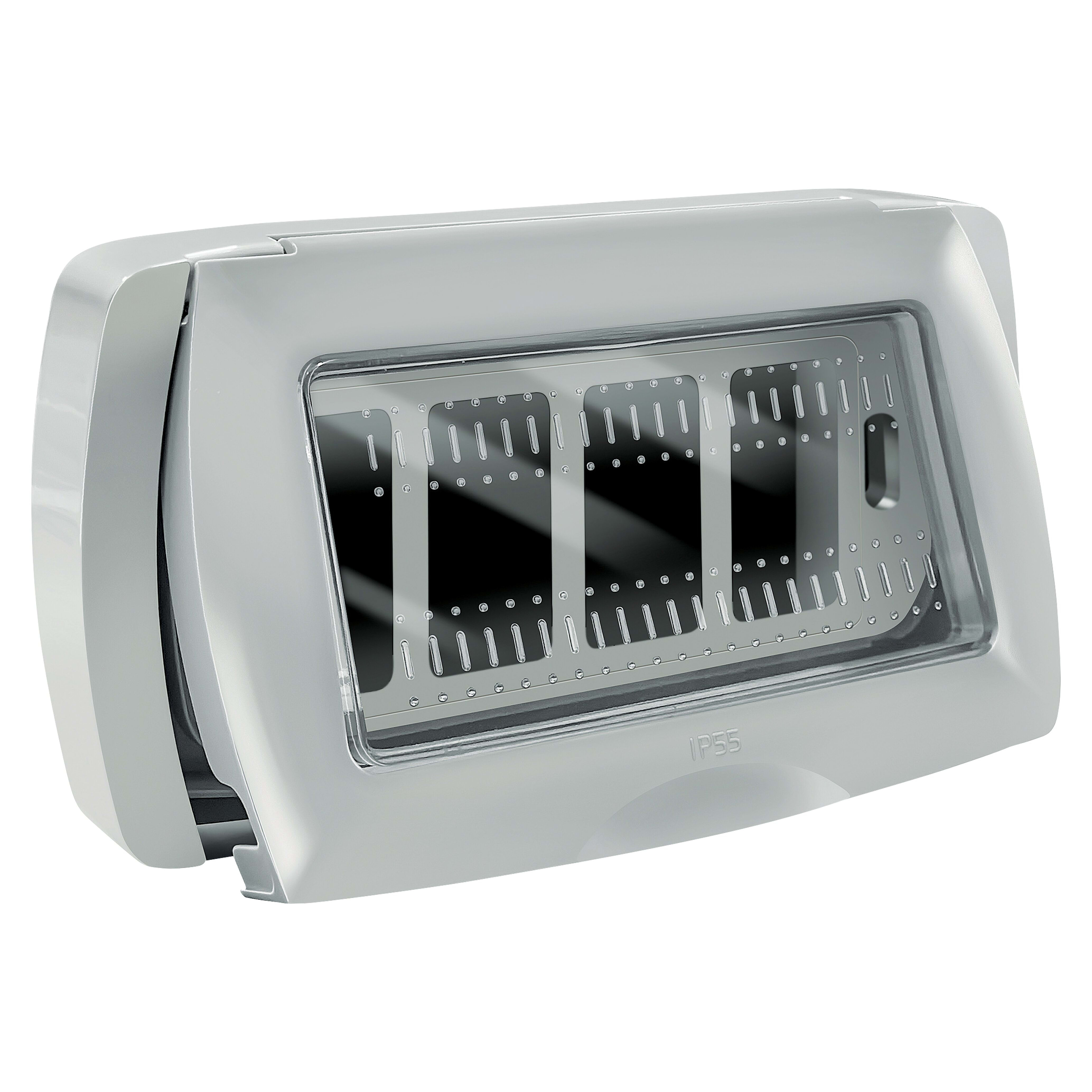 ELETTROCANALI SRL ETNEC3164G PLACCA AUTOPORTANTE IP55 4 POSTI GRIGIA