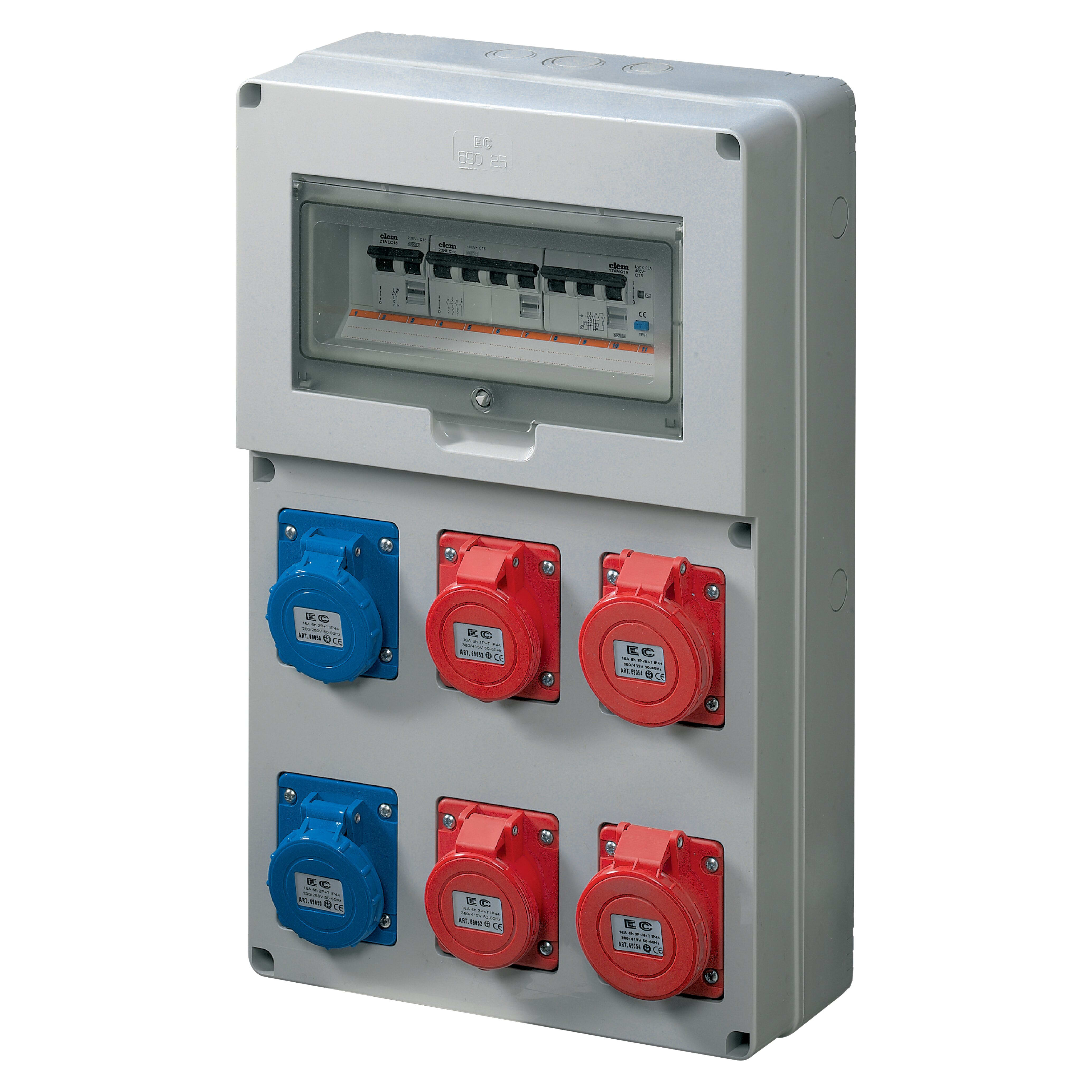 ELETTROCANALI SRL ETNEC6902521 QUADRO DBO 6 IP44 2X2P+T -2X3P+T-2X3P+N+