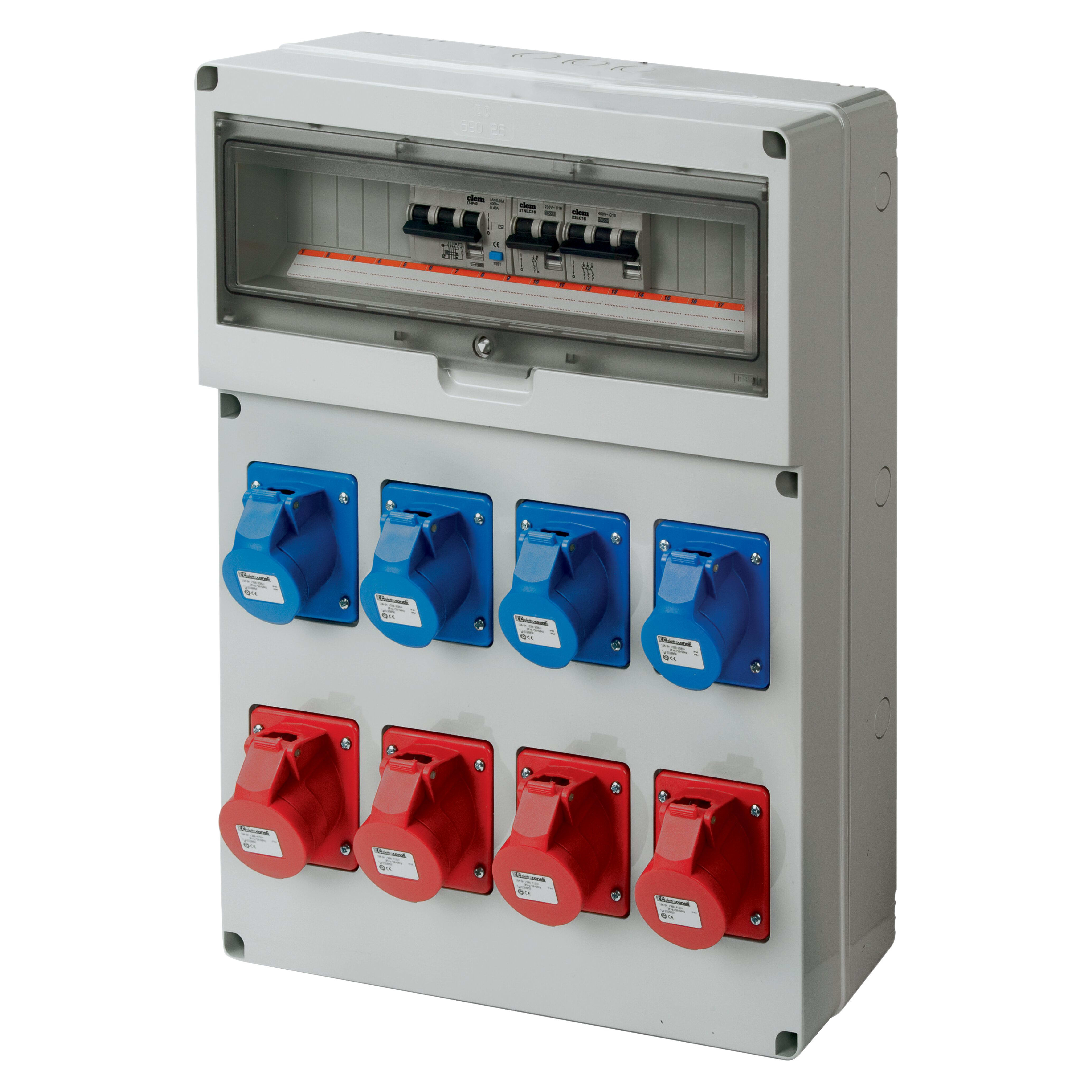 ELETTROCANALI SRL ETNEC6902621 QUADRO DBO 8 PRESE IP44 4X2P-4X3P