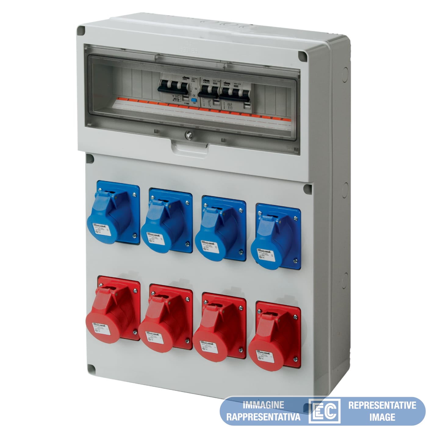 ELETTROCANALI SRL ETNEC6902622 QUADRO DBO 8 PRESE IP44 4X2P-4X3P+N