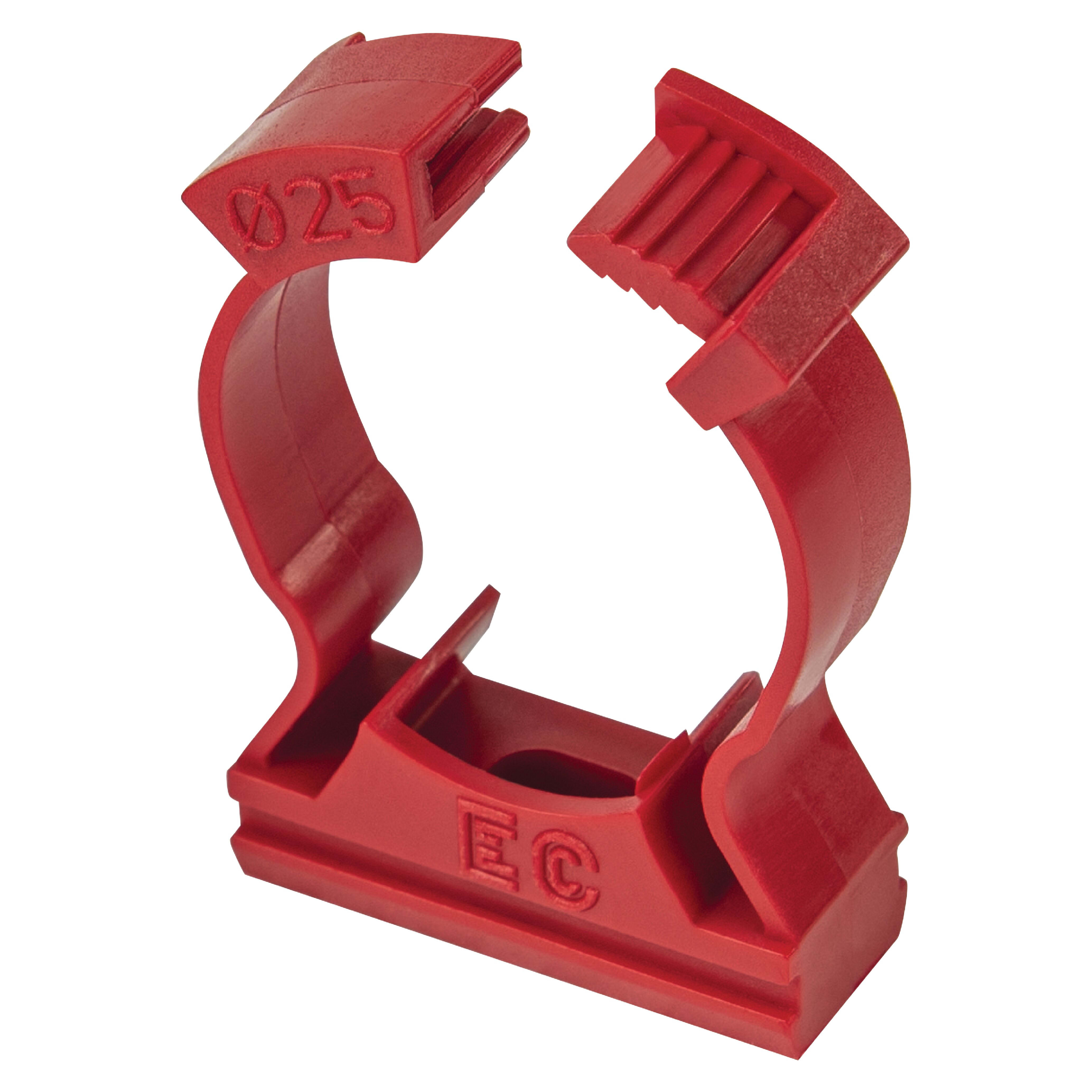 ELETTROCANALI ETNECCFC25CR CLIPS FISSATUBO A COLLARE 25 ROSSO