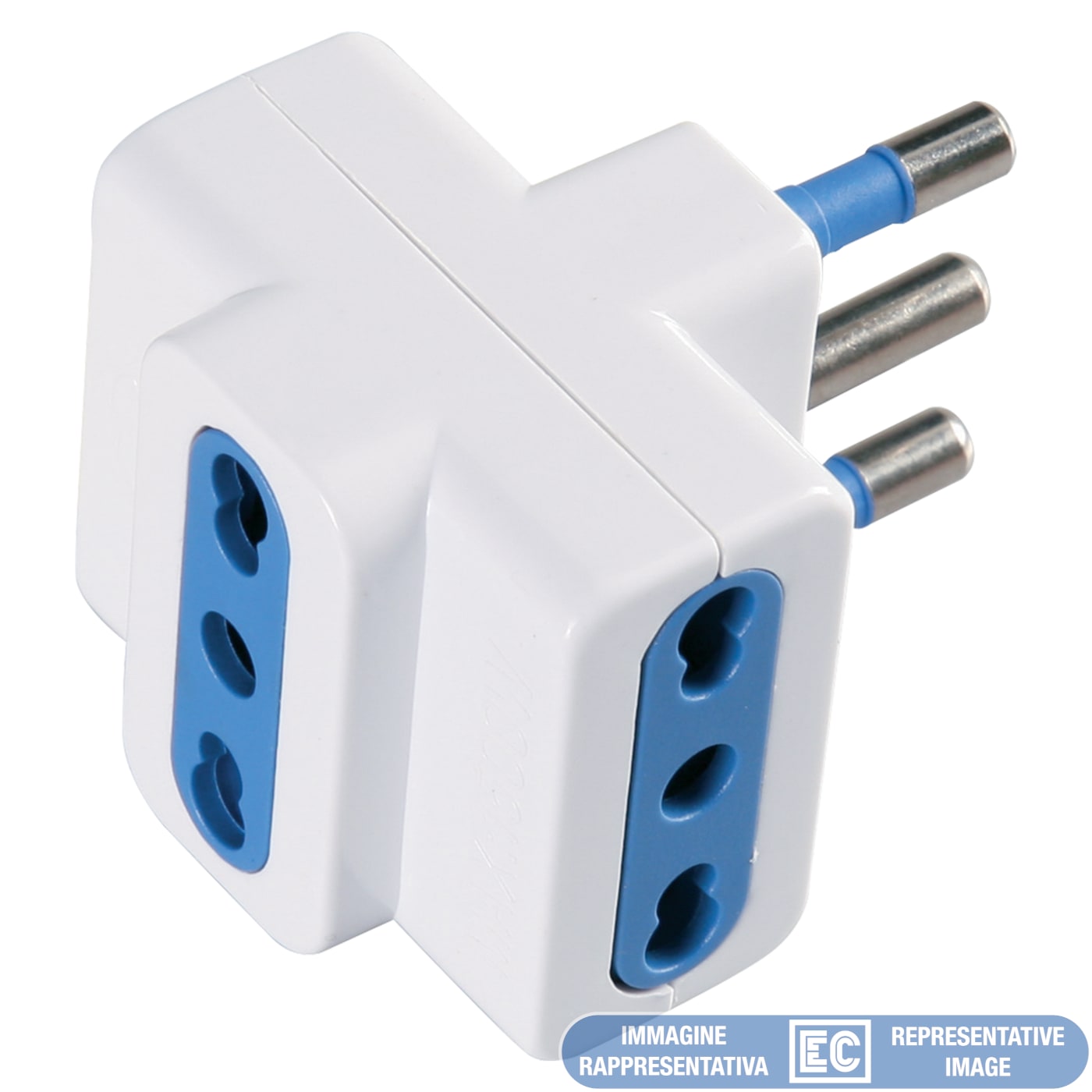 ELETTROCANALI SRL ETNECK33405 ADATTATORE TRIPLO BIANCO SPINA E PRESE 1