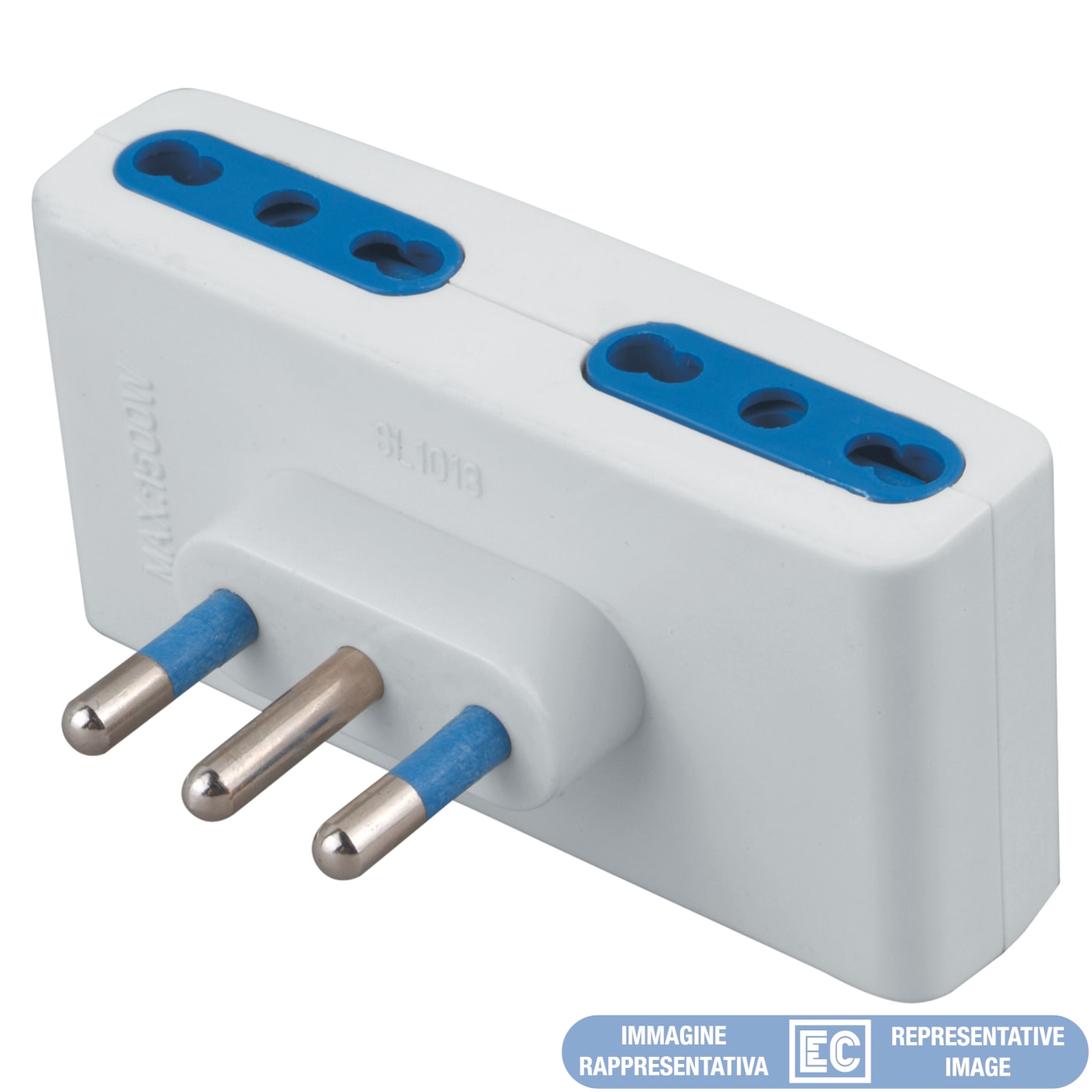 ELETTROCANALI SRL ETNECK33420 ADATTATORE QUADRUPLO BIANCO 10A SPINA 10