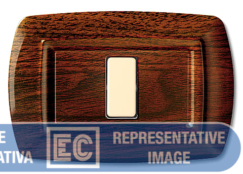 ELETTROCANALI SRL ETNECL2592LS PLACCA TONDO 2 MOD.LEGNO SCURO