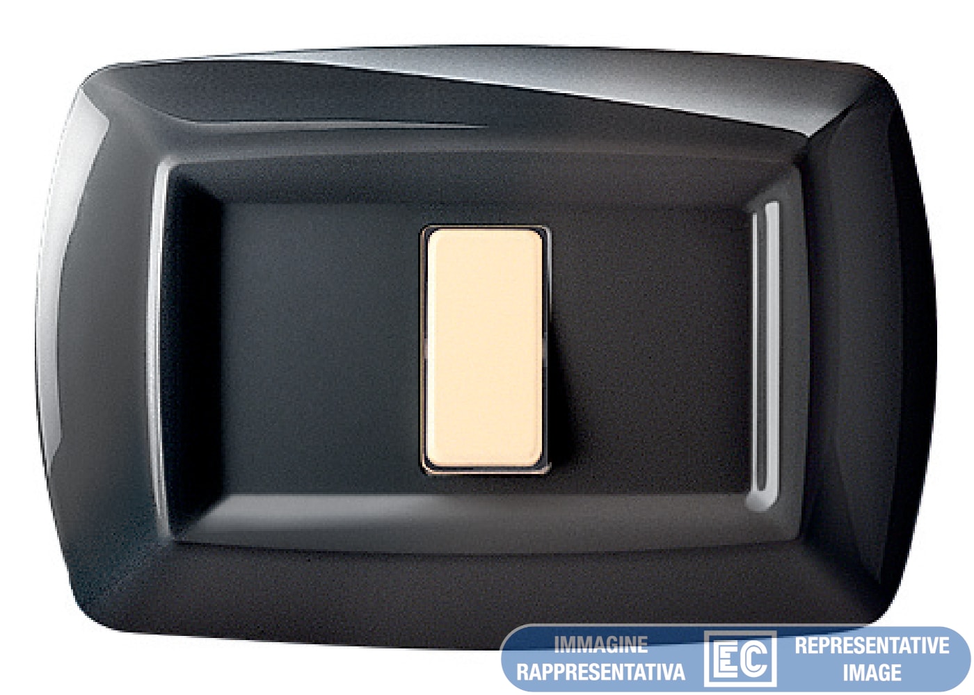 ELETTROCANALI SRL ETNECL2594N PLACCA TONDO 4 MODULI NERO