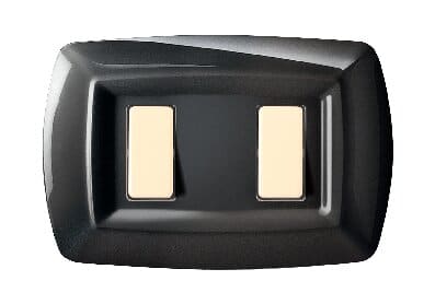 ELETTROCANALI SRL ETNECL2592N PLACCA TONDO 2 MODULI NERO