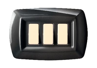 ELETTROCANALI SRL ETNECL2593N PLACCA TONDO 3 MODULI NERO