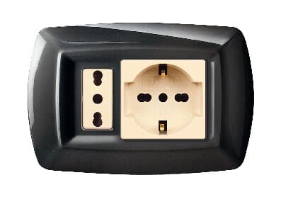 ELETTROCANALI SRL ETNECL2598N PLACCA TONDO X UNEL DECENTRATA NERO