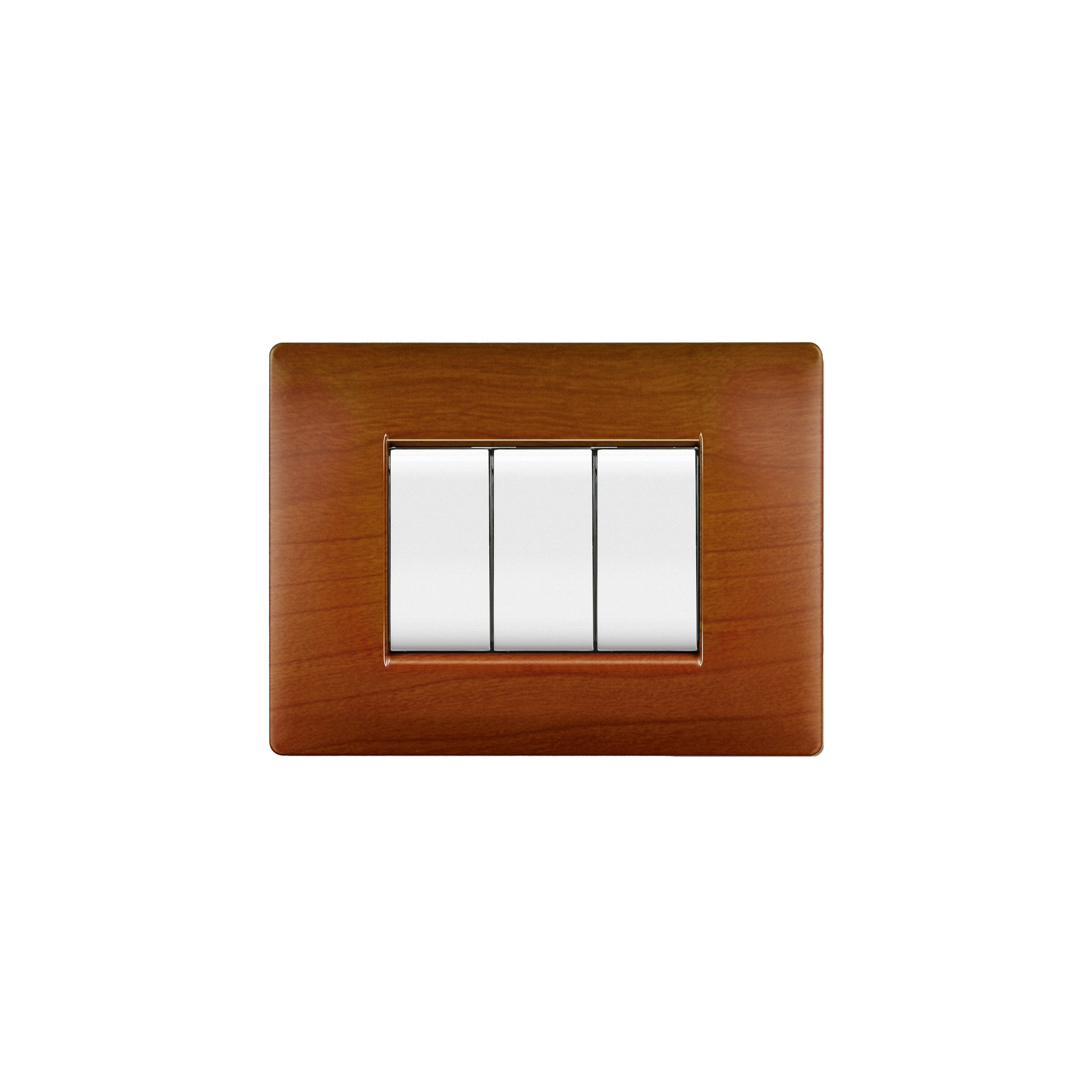 ELETTROCANALI SRL ETNECL2883LC PLACCA MYLIFE Q 3 MODULI LEGNO CHIARO